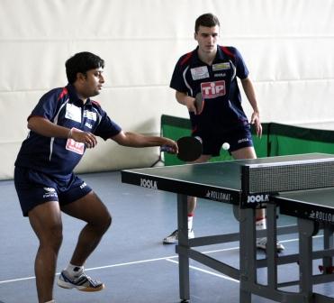 Am Wochenende voll gefordert: die beiden TTC-Spitzenspieler Sourav Chakraborty (links) und Martin Palatinus (rechts)